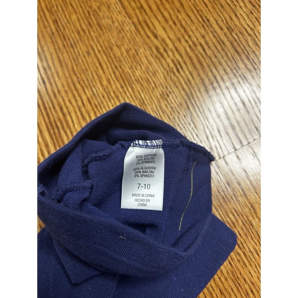 Girls Navy Blue Tights Size 7-10 Cotton Nylon Spandex Stretch Hosiery